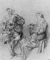 Watteau, Antoine: Zwei Studien eines Dudelsackspielers