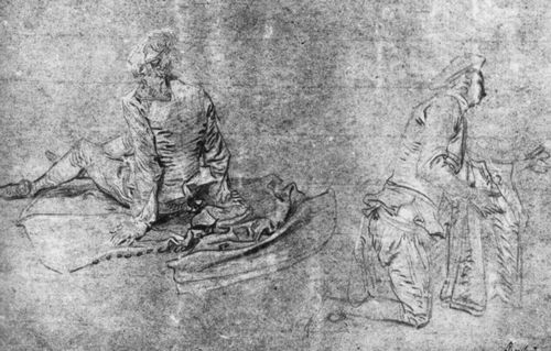 Watteau, Antoine: Zwei Studien eines Mannes