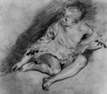 Watteau, Antoine: Sitzende junge Frau im Hemd