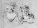 Watteau, Antoine: Zwei Studien der Halbfigur eines kleinen Mdchens
