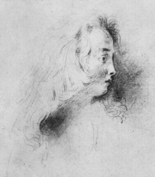 Watteau, Antoine: Kopf eines Knaben im Profil nach rechts