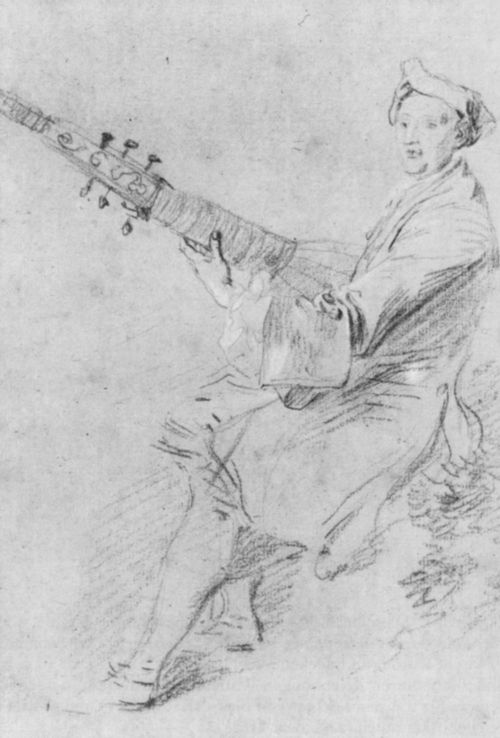 Watteau, Antoine: Ein Theorbenspieler
