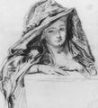 Watteau, Antoine: Frau mit schwarzem berwurf