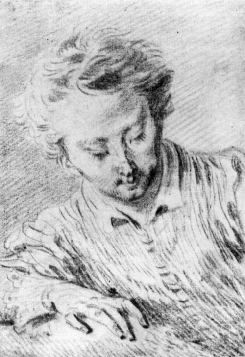 Watteau, Antoine: Halbfigurenstudie eines jungen Mannes