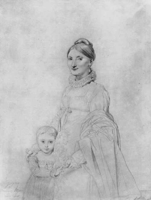 Ingres, Jean Auguste Dominique: Porträt der Mme Hayard mit Tochter Caroline
