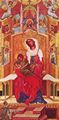 Böhmischer Meister: Glatzer Madonna, Szene: Thronende Maria mit Kind