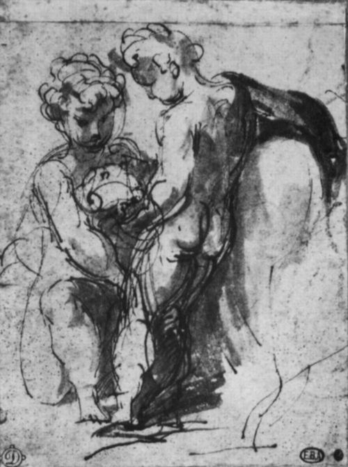 Parmigianino: Venus entwaffnet Amor
