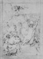 Dürer, Albrecht: Zeichnungsfolge der sog. »Grünen Passion«, Entwurf: Christus am Ölberg