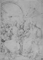 Dürer, Albrecht: Zeichnungsfolge der sog. »Grünen Passion«, Entwurf: Christus vor Kaiphas