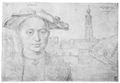 Dürer, Albrecht: Porträt eines vierundzwanzigjährigen Mannes und Blick auf St. Michel in Antwerpen