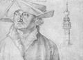 Dürer, Albrecht: Porträt des Lazarus Ravensburger und das Türmchen des Hofes von Lier in Antwerpen