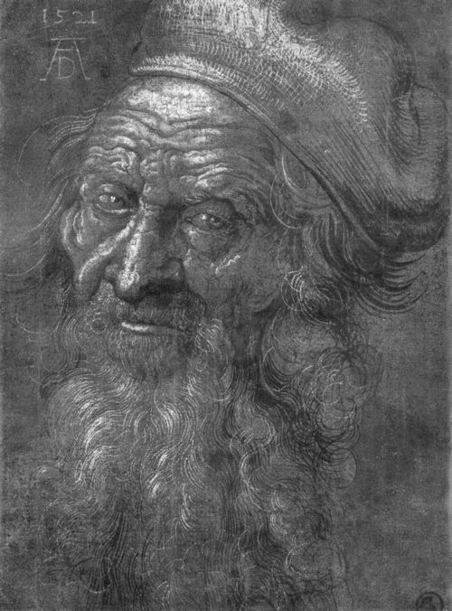 Drer, Albrecht: Studie zum »Hl. Hieronymus«: Kopf eines 93jhrigen Alten
