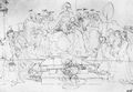 Dürer, Albrecht: Studien zu einem großen »Marienbild«: Maria mit Kind, Heiligen und musizierenden Engeln