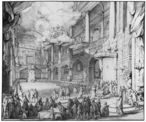Rigaud, Jacques: Die Einsetzung der Ritter vom Orden St. Esprit durch Ludwig XIV. in der Schlosskapelle von Versaille am 3. Juni 1724