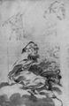 Französischer Maler des 18. Jahrhunderts: Studienblatt mit der Personifikation des Winters und zweier Nymphen mit Wasserkrug sowie Detailskizzen