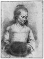Boissieu, Jean-Jacques de: Halbfigur einer jungen Frau mit einem Muff