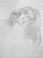 Klimt, Gustav: Geneigter weiblicher Kopf mit gelöstem Haar