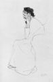 Klimt, Gustav: Sitzende alte Frau im Profil nach links