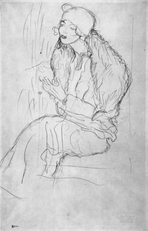 Klimt, Gustav: Porträt einer sitzenden Dame mit Boa