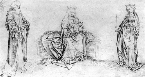Schongauer, Martin: Sitzende Muttergottes mit dem Hl. Judas Thaddus und der Hl. Ursula