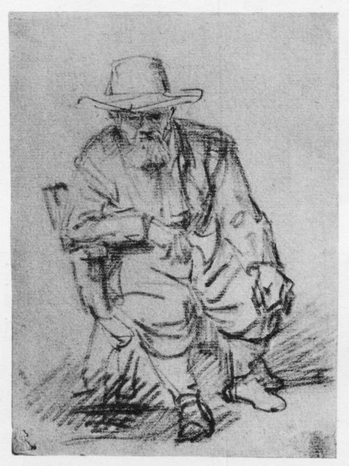 Rembrandt Harmensz. van Rijn: Alter Mann im Lehnstuhl
