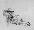 Rembrandt Harmensz. van Rijn: Schlafender junger Mann