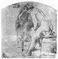Rembrandt Harmensz. van Rijn: Weibliches Aktmodell, im Profil