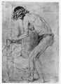 Rembrandt Harmensz. van Rijn: Mnnliches Aktmodel, nach vorn gebeugt