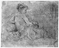Rembrandt Harmensz. van Rijn: Junge Frau, sitzender Halbakt