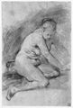 Rembrandt Harmensz. van Rijn: Kniendes weibliches Aktmodell