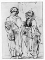 Rembrandt Harmensz. van Rijn: Zwei Frauen auf Kirchgang