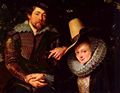 Rubens, Peter Paul: Selbstporträt des Malers mit seiner Frau Isabella Brant in der Geißblattlaube, Detail