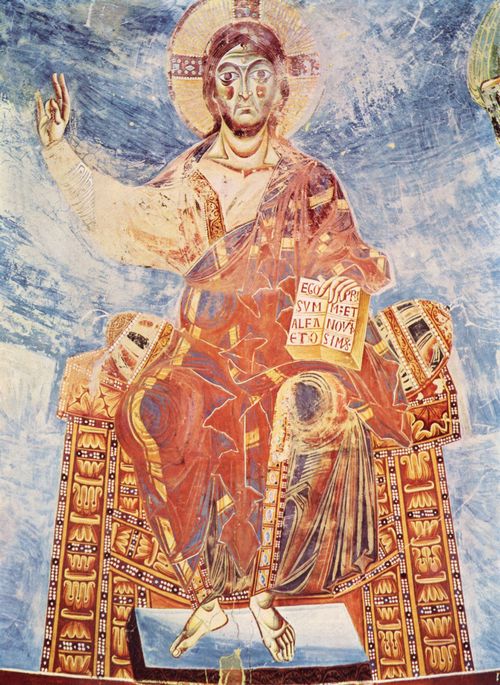Italo-Byzantinischer Meister: Fresken in Sant Angelo in Formis zum Leben Christi, Szene: Christus Pantokrator