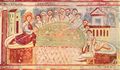 Italo-Byzantinischer Meister: Fresken in Sant Angelo in Formis zum Leben Christi, Szene: Das Abendmahl