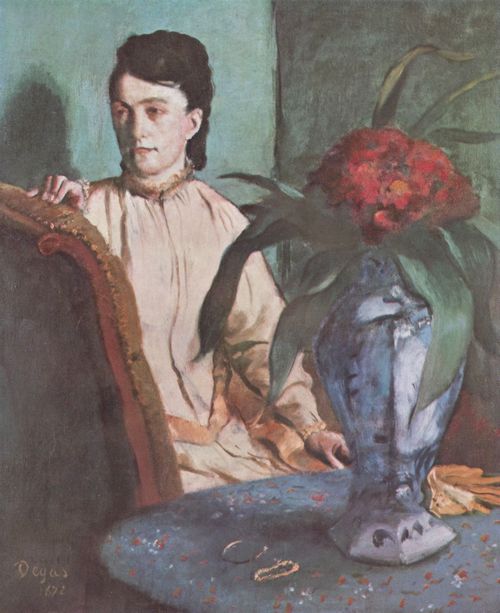 Degas, Edgar Germain Hilaire: Sitzende Frau mit der Vase (Portrt der Mlle. E. Musson)