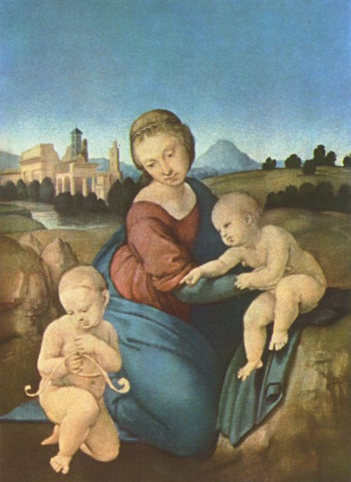 Raffael: Madonna Esterhzy, Szene: Maria mit Christuskind und Johannes dem Tufer