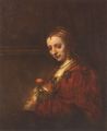 Rembrandt Harmensz. van Rijn: Porträt einer Frau mit roter Nelke