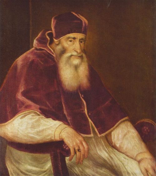 Tizian (Schule): Portrt des Papst Paul III. Farnese