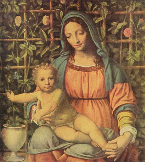 Luini, Bernardino: Madonna vor der Rosenhecke