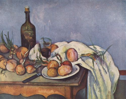 Czanne, Paul: Stillleben mit Flasche und Zwiebeln