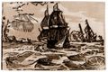 Goltzius, Hendrik: Seelandschaft mit zwei Segelschiffen, zweite Fassung