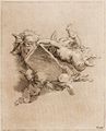 Bloemaert, Abraham: Illustration zu »Abraham Bloemaerts Zeichenschule«, 3. Ausgabe, Fünf Engel mit einem leeren Wappen