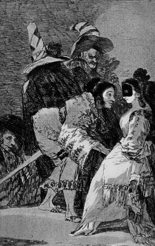 Goya y Lucientes, Francisco de: Folge der »Caprichos«, Blatt 06: Sie erkennen einander nicht