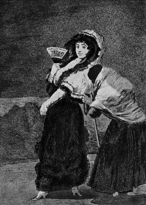 Goya y Lucientes, Francisco de: Folge der »Caprichos«, Blatt 16: Gott verzeih' ihr: es war ihre Mutter