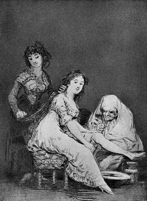 Goya y Lucientes, Francisco de: Folge der »Caprichos«, Blatt 31: Sie betet fr sie