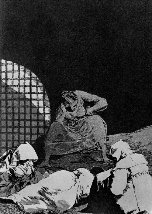 Goya y Lucientes, Francisco de: Folge der »Caprichos«, Blatt 34: Der Schlaf bermannte sie
