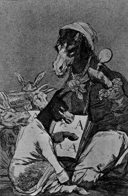 Goya y Lucientes, Francisco de: Folge der »Caprichos«, Blatt 37: Sollte der Schler es besser wissen