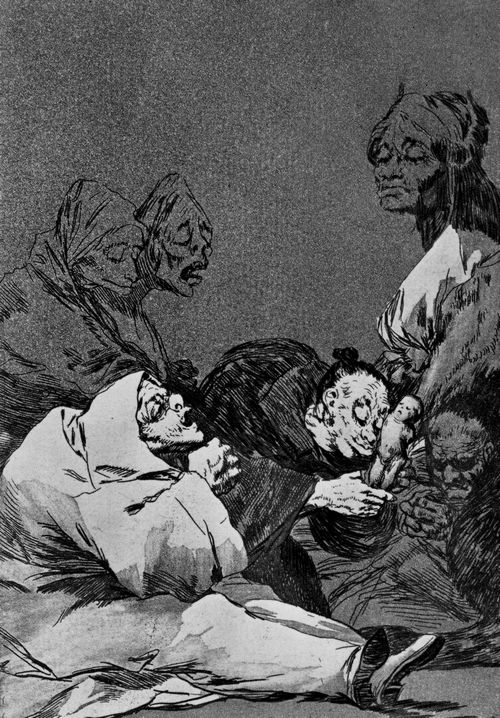 Goya y Lucientes, Francisco de: Folge der »Caprichos«, Blatt 47: Huldigung fr den Meister
