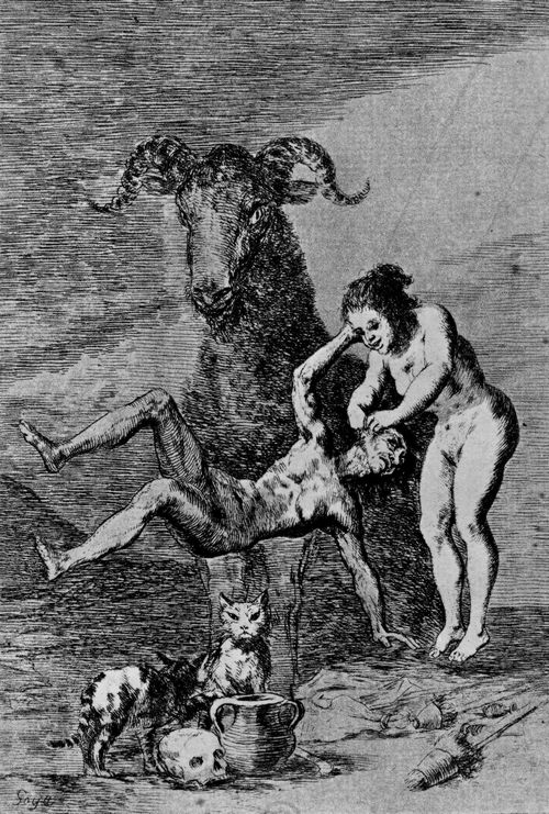 Goya y Lucientes, Francisco de: Folge der »Caprichos«, Blatt 60: Versuche