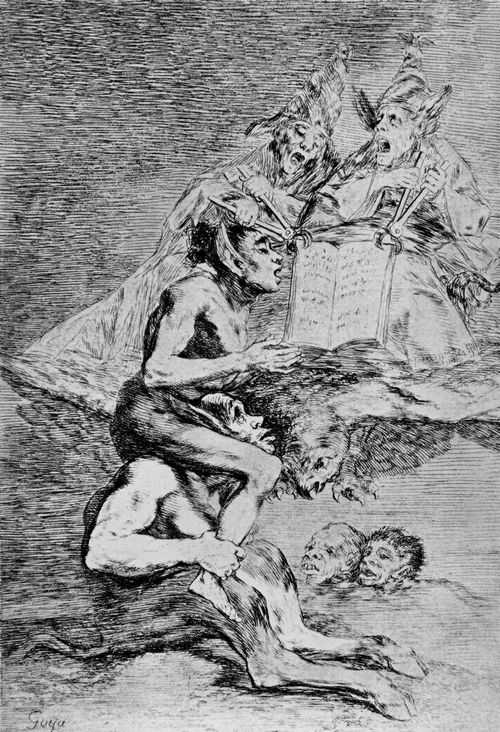 Goya y Lucientes, Francisco de: Folge der »Caprichos«, Blatt 70: Andchtiges Bekenntnis